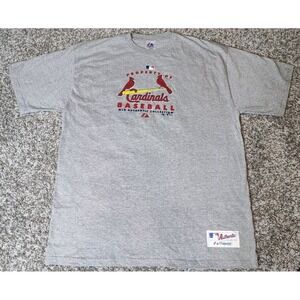 St. Louis Cardinals Logo Graphic Majestic 2007 MLB Baseball T-Shirt Mens XL‎